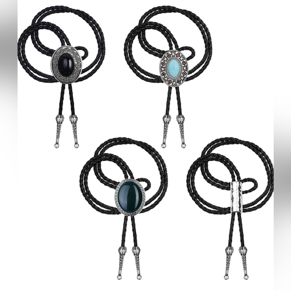 New set of 4 bolo leather ties - Picture 2 of 2